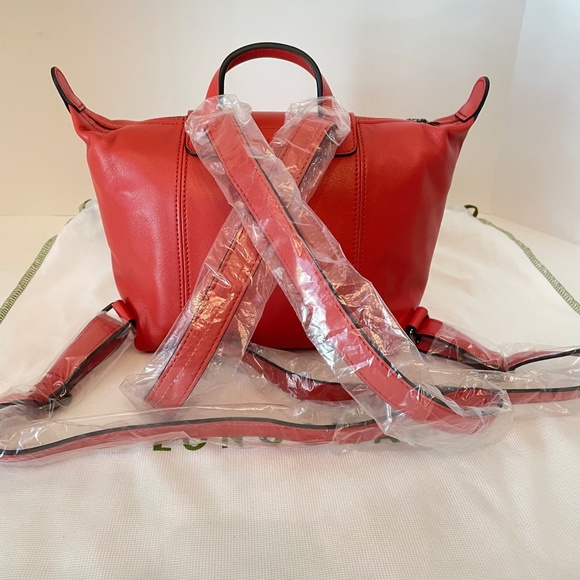 Longchamp Le Pliage Cuir Leather Backpack Terracotta - Picture 3 of 15